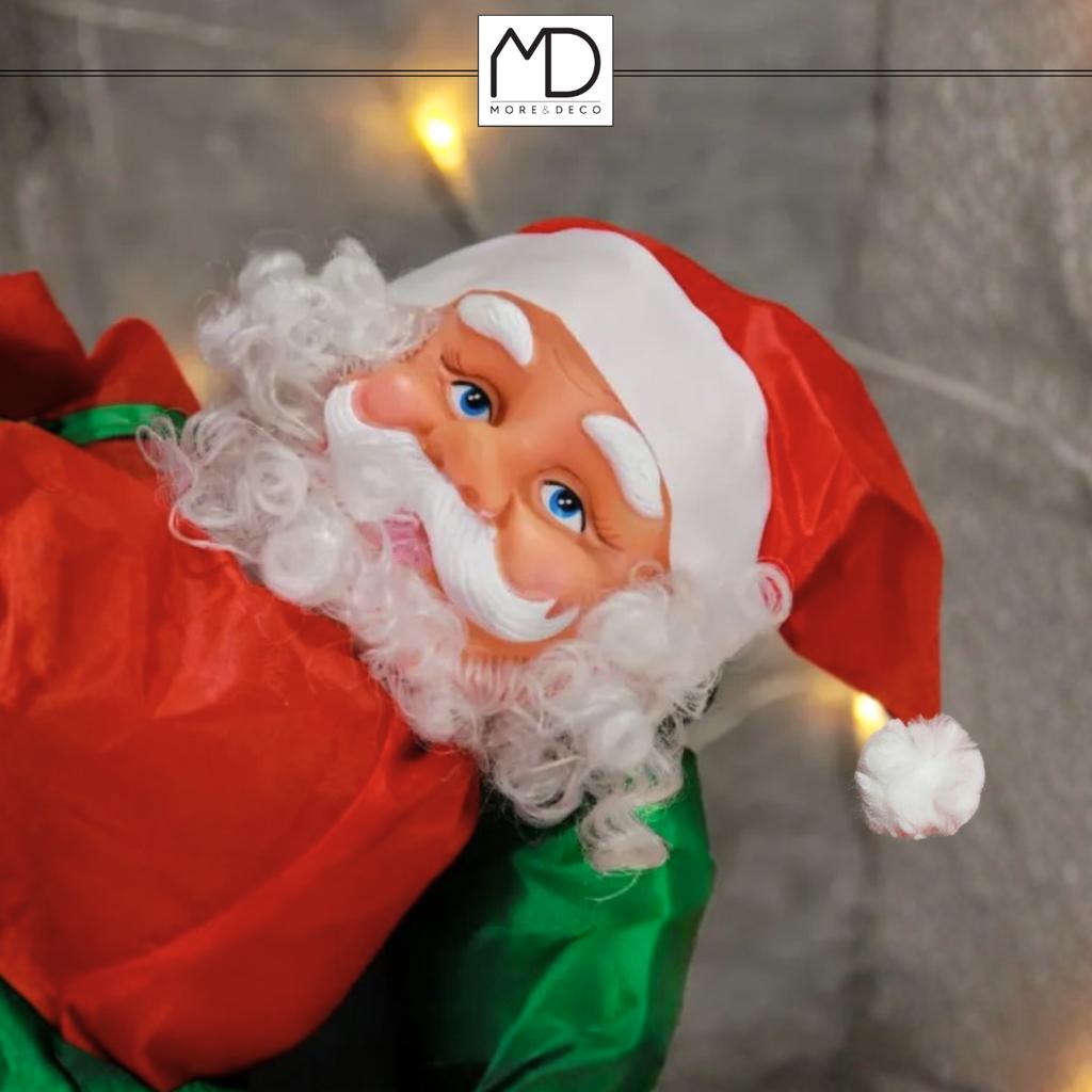 Mikołaj na drabinie LED multikolor MORE&DECO