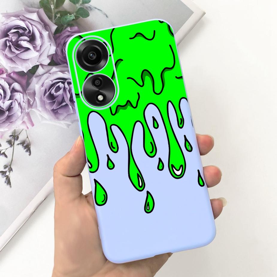 For Oppo A78 4G Case CPH2565 Cute Dinosaur Cartoon Painted Cover Soft Silicone Phone Case For Oppo A78 A 78 OppoA78 4G 5G Fundas