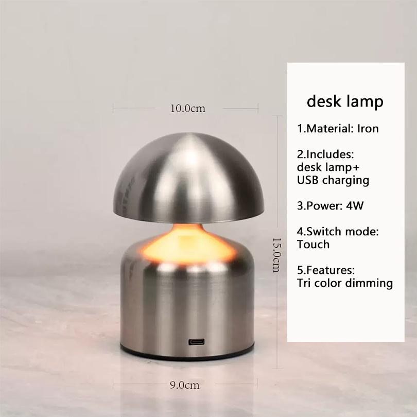 LED Table Lamps USB Rechargeable Touch Dimming Night Light 3 Color Cordless Atmosphere Bedroom Bedside Reading Lamps Decor Light