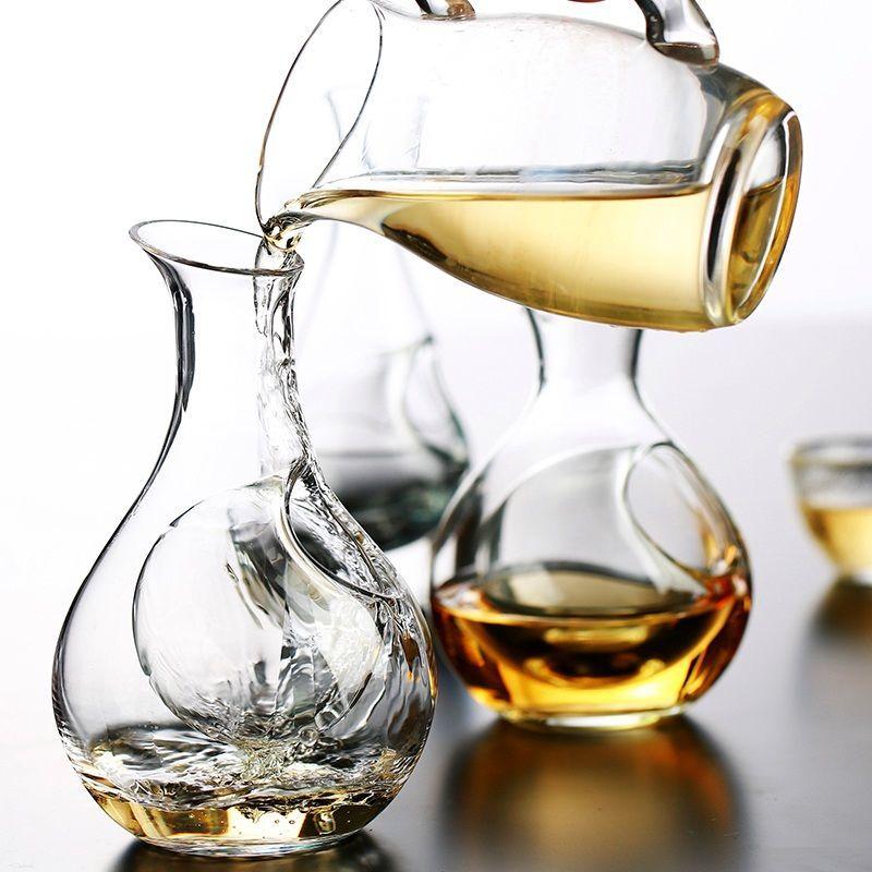 Japanese Clear Crystal Ice Jug Lead Free Glass Wine Bottle Bar Whiskey Flask Sake Beer Cooler Wine Dispenser Carafe Decanter
