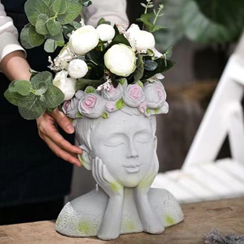 Dívčí věnec Držák na pero Květináč Silikonové formy Forma z epoxidové pryskyřice DIY Sukulentní forma na květináče pro svépomocné pryskyřicové dekory