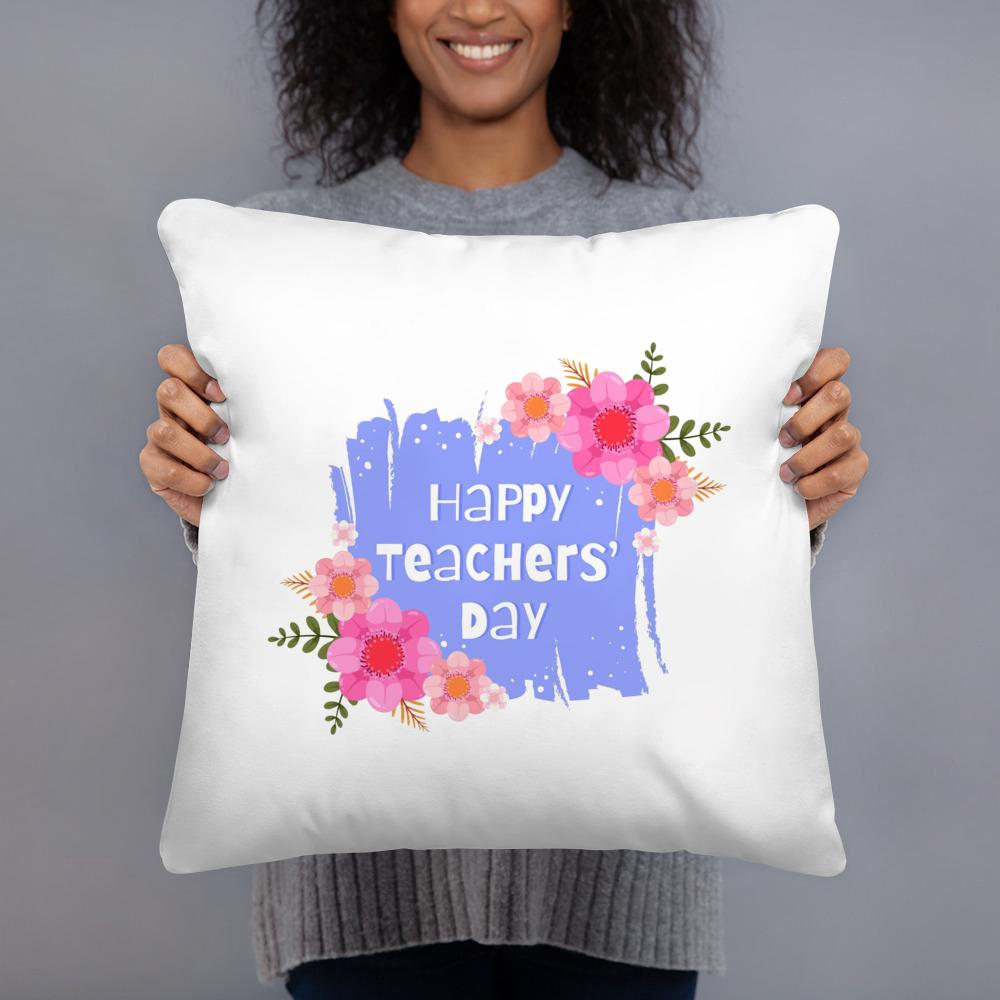 Happy Word Teacher's Day Square Pillow Case Teacher's Day Gift Pillow Case Sofa Cushion Cover Bedroom Party Decoration