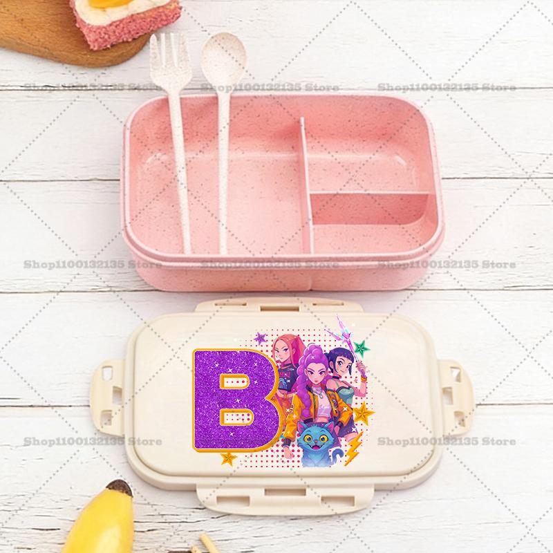 Kpop Loveci Démonů Chlapec Dívka Krabička na oběd Anime Přenosné Bento Boxy Student Hermetická Nádoba na potraviny Jednovrstvá Kapacita Dětský Dárek