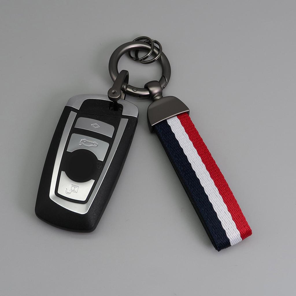 Double Layer Striped Keychain with Ring Universal Fit for Car Keys and Home Keys Durable Multi Color Design