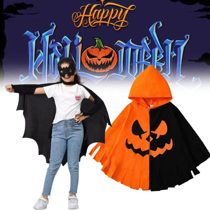 Halloween Kids Costume Pumpkin Bat Cloak Cosplay With Polyester Material For Holiday Party