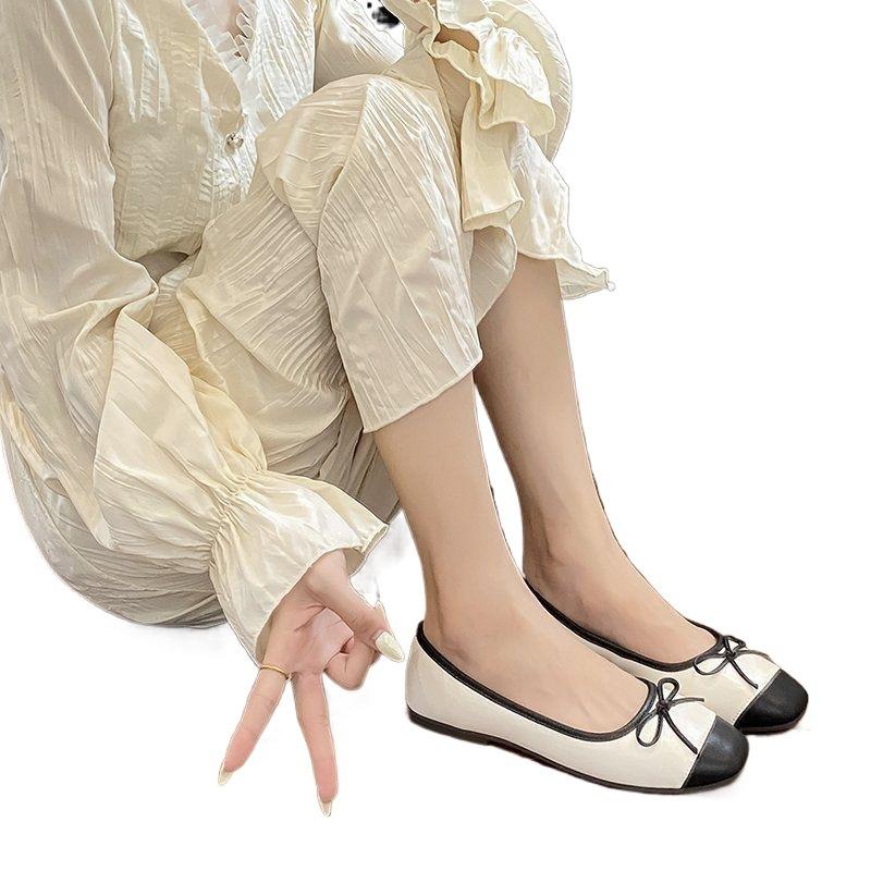 Mary Jane Shoes French Ballet Shoes Slim New Square Head Bow Word Belt Grandma Shoes Sweet Single Shoes
