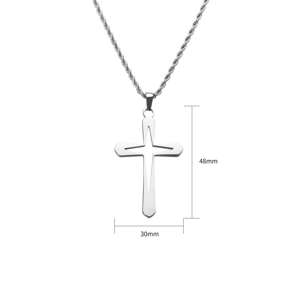 Hollow Starry Sky Cross Pendant Titanium Steel Minimalist Fashion Unisex Necklace Jewelry Accessory