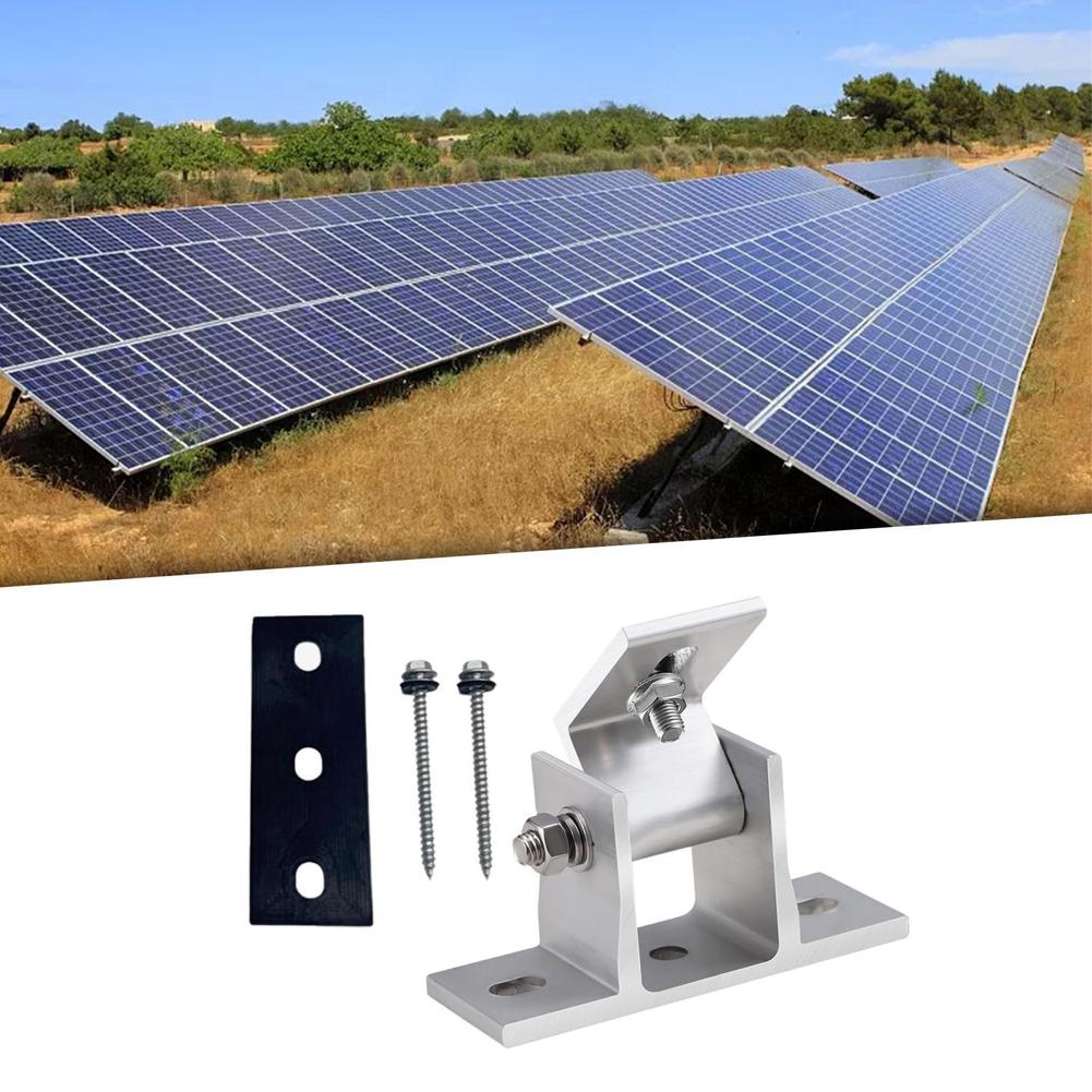 4PC/2PC Solar Panel Mounting Brackets Flat Roof Mount Holder Drill-Free Mount 15-30 Degree Angle Adjustable Solar Panel Rack Set