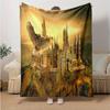 Hogwarts Castle Fantasy Wallpaper: Magical Adventure Awaits!Print Blanket, Soft Blanket For Sofa Office Bed And Travelling Daughter Birthday