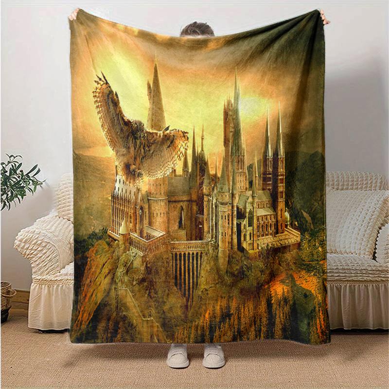 Hogwarts Castle Fantasy Wallpaper: Magical Adventure Awaits!Print Blanket, Soft Blanket For Sofa Office Bed And Travelling Daughter Birthday