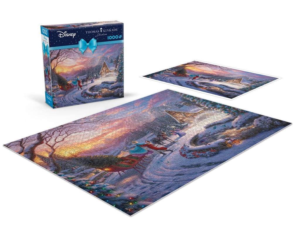 Ceaco Thomas Kinkade Disney Holiday Cinderella Bring Home the Tree 1000-teiliges Puzzle - - - - -