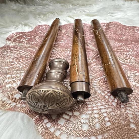 93,98 cm Viktorianischer Holzspazierstock Messinggriff Spazierstock Holzgeschnitzter Stock für Papa Derby-Stöcke Geschenk