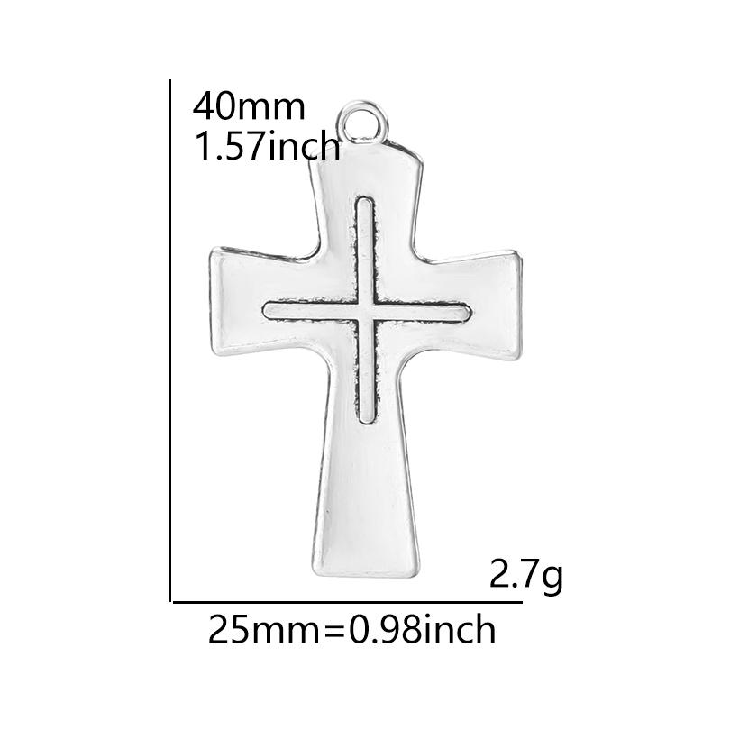 6pcs Religious Metal Retro Silver Color Cross Pendant Charms For Jewelry Making Bulk Christ Jesus Pendants DIY Necklace Earrings