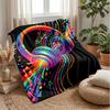 Music Headphones Neon Vibes Theme Blanket Lightweight Warm Flannel Blanket Decorative Throw Blanket for Home Decoration
