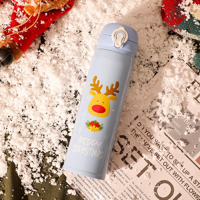 Christmas Thermos Cup Men and Women Bouncing Stainless Steel 304 Water Cup Cartoon Gift