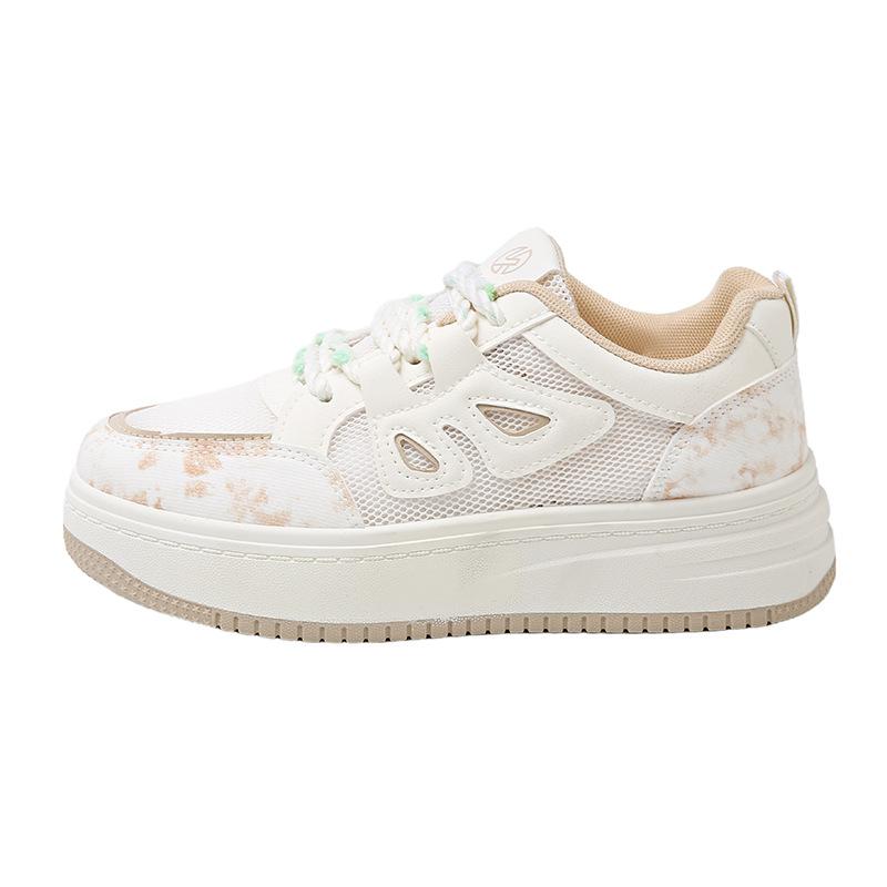 Temperament Little White Shoes Women's Summer 2025 Breathable Mesh Versatile Board Shoes Student Non-slip Thick-soled Casual Sports Shoes