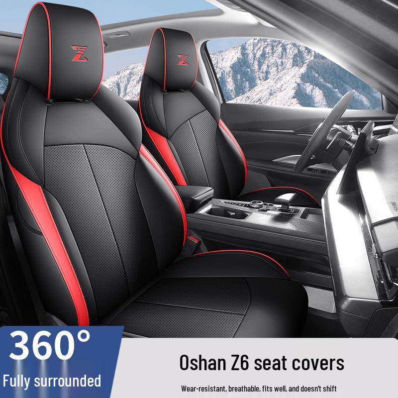 Oshan Z6 Leather Car Seat Cushion - All-Season, 5-Seat, Universal Fit