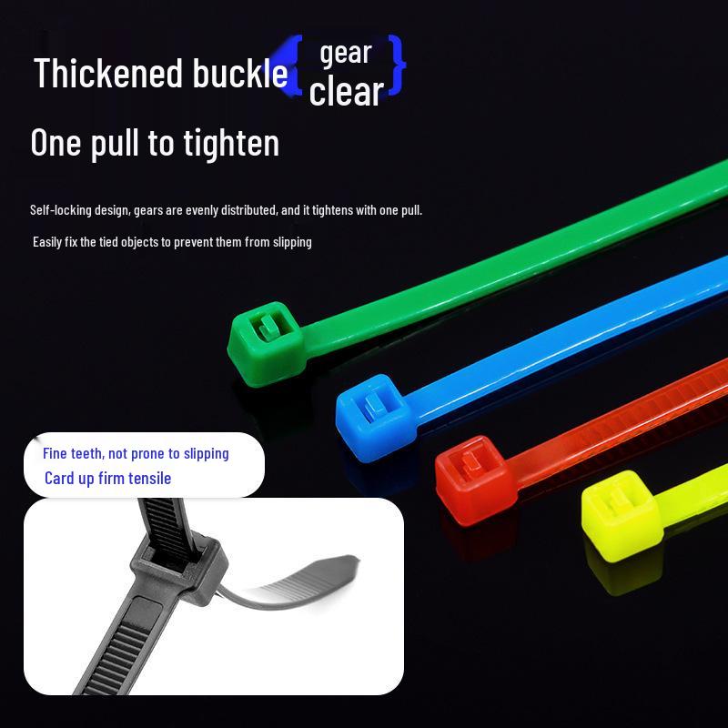 Self-Locking Nylon Cable Tie - Black & White Organizer Strap