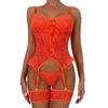 erotic lingerie set women intimates sexy sheer lace bra+ garter belt+thong sexy underwear bodysuits