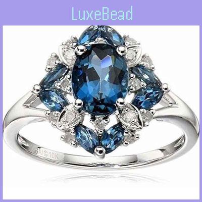 Exquisite Silver Plated Ring Featuring Natural Blue Sapphire And Stunning Rhinestones