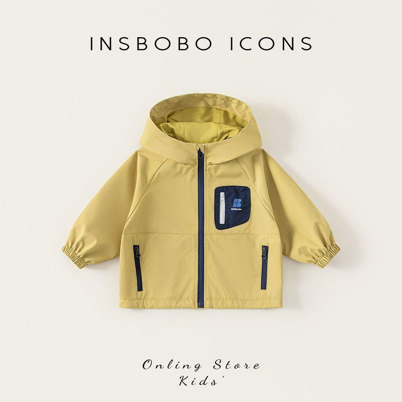 Insbobo Boys Jacket 2026 Spring New Children s Clothing Baby Hooded Top Kids Spring and Autumn Stylish Clothes Yellow-Green 80