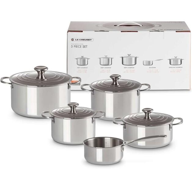 Le Creuset 3-Ply Plus 5-Piece Saucepan Set (96605300000000)