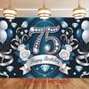 1pc Birthday 75th Gift Box Photo Booth Hanging Banner Polyester