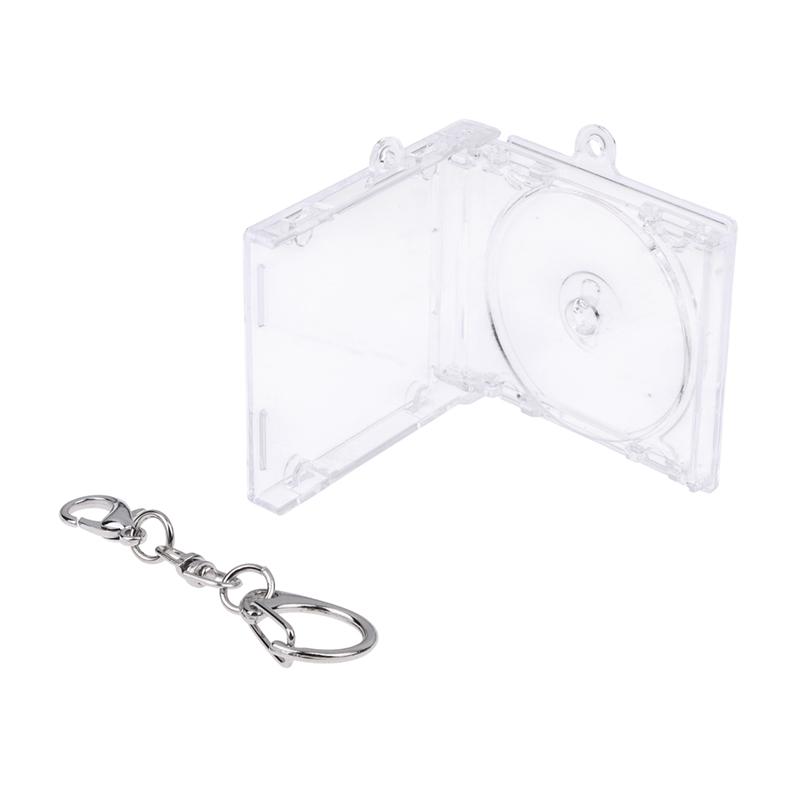 Mini Cd Keychain Album Cases Plastic Cd Cases Clear Dvd Cover Bulk Dvd Jewel Keyring Music Blank Mini Compact Disc Holder