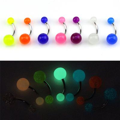 7 sztuk/zestaw świecące w ciemności pępek pępek paski do piercingu biżuteria