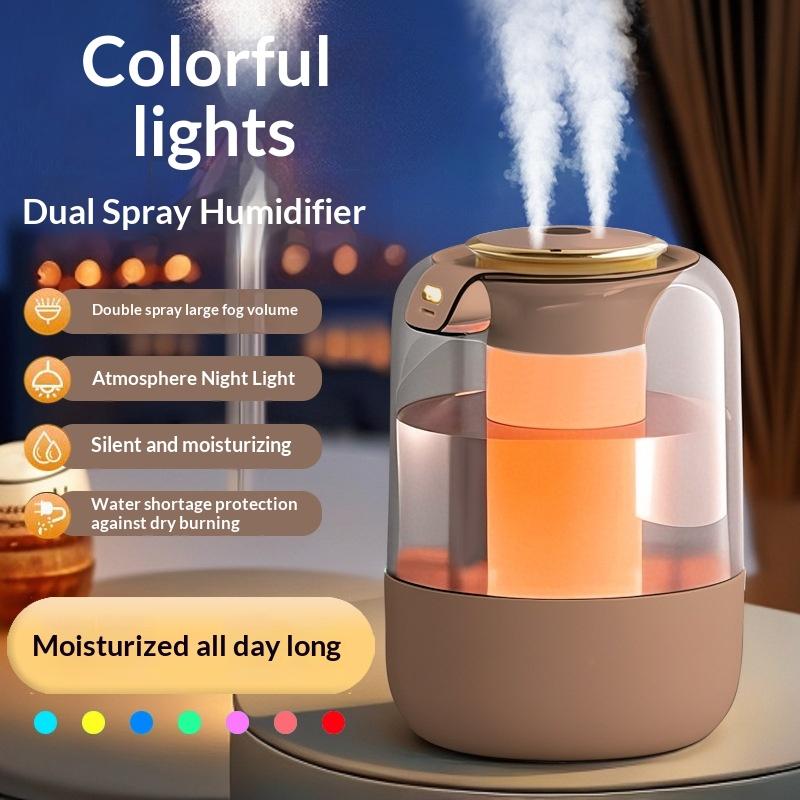 Large Capacity Humidifier Ultra Quiet Humidifier Top Fill Design with UV Light Filter Adjustable MistColor Changing Humidifier