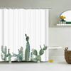Cactus Shower Curtains Waterproof Polyester Fabric Shower Curtains Tropical Plants Bathroom Screen Curtain Home Decor 180X180cm