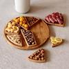 Wood Serving Tray Divided 8-Section Snack Dessert Platter Food-Grade Safe Round Serving Plate for Appetizers Nuts Dips Picnic