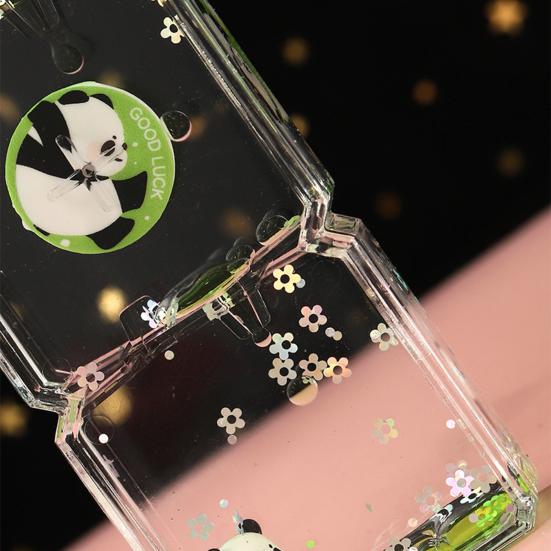 Panda Bubbler cu Mișcare Lichidă Cronometru Nisiparniță cu Ulei Jucărie Senzorială pentru Copii Adulți Desktop Jucărie Anti-stres pentru Relaxare Decor Birou Acasă