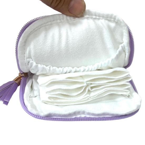 Pouzdro organizéru na šperky z umělé kůže Přenosná taška na uložení hodinek, náušnic, náhrdelníků, náramků a prstenů Sametová podšívka Kapsička na šperky s kapsami