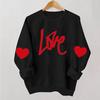 Ladies' Casual And Fashionable Round Neck Top With Valentines Print Hooded T,shirt Long Sleeved Sweatshirt