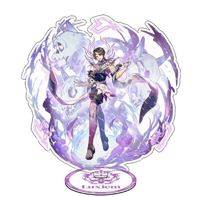 Anime Luxiem VTuber Figures Acrylic Stand Shu Mysta Luca Ike Vox Character Desk Decor Fan Gifts Cosplay Hot Key Chains