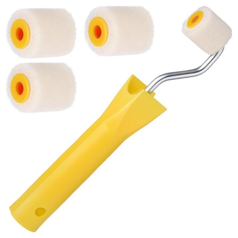 

5Piece Compactly Paint Roller Kit With 1Inch Wool Roll Brush Perfect For Detailed Edges And Hard To Reach Corners 1