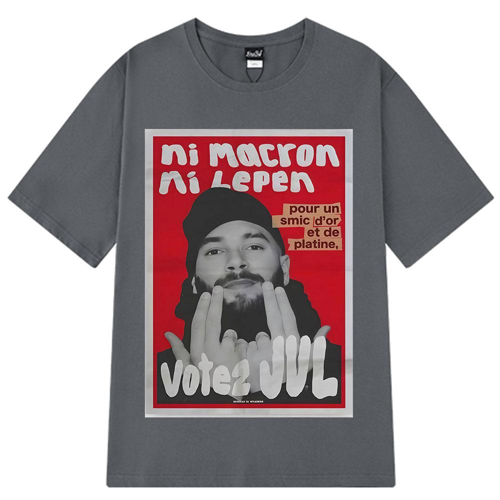 French Rapper Vote JUL Fashion Graphics T-shirts Men Women Hip-hop T-shirt Short-sleeved Casual Oversized T Shirt Streetwear