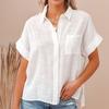 Summer Cotton Linen Shirt Women Short Sleeves Tops Womens Elegant Blouses Short Sleeve Summer Shirts For Wo… More