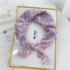 Floral Cotton Linen Silk Scarf: Women's Square Headband for Spring, Summer, Autumn - Korean Fresh Style