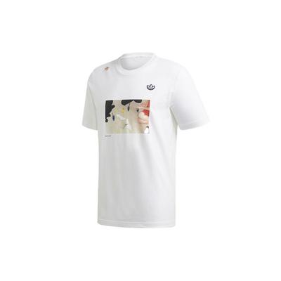 adidas Originals Samstag Photo Print Sports Tee Men Tops White GD5697