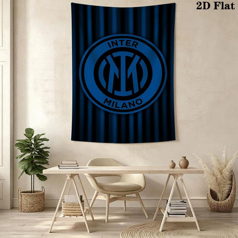 Inter Milan Logo Wallpaper Bedding 1 Duvet Cover 2 Pillowcase Without Core Christmas Birthday Gift Soft And Comfortable