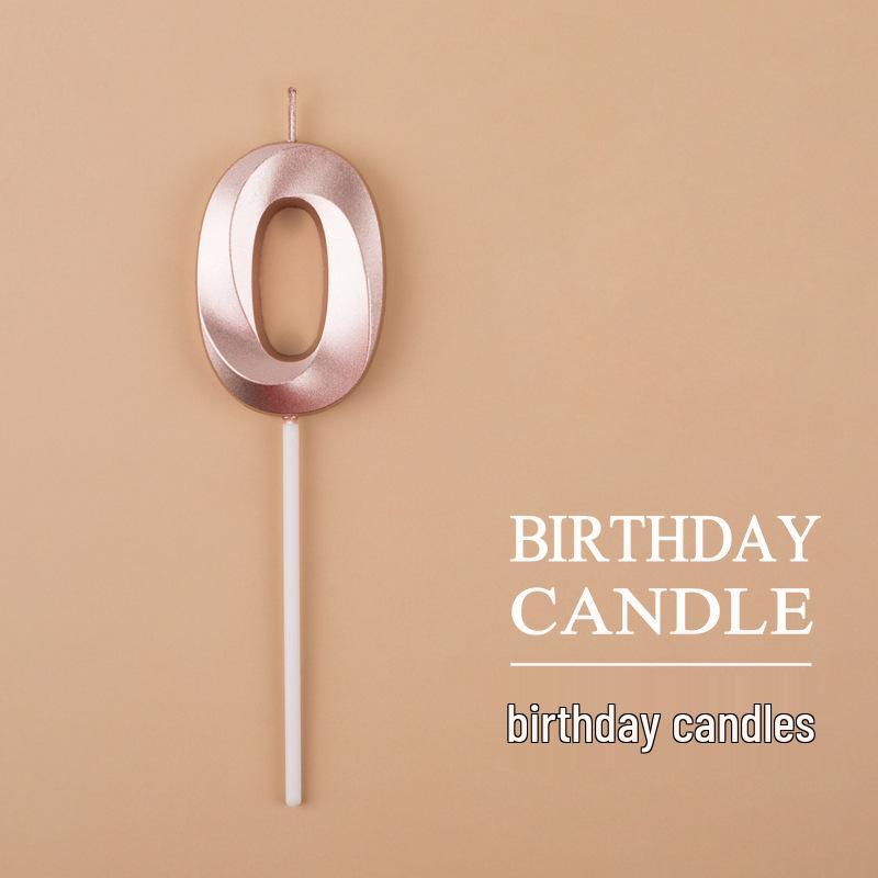 Gold and Silver Number Candles for Birthday Cakes - Pink Exquisite Design