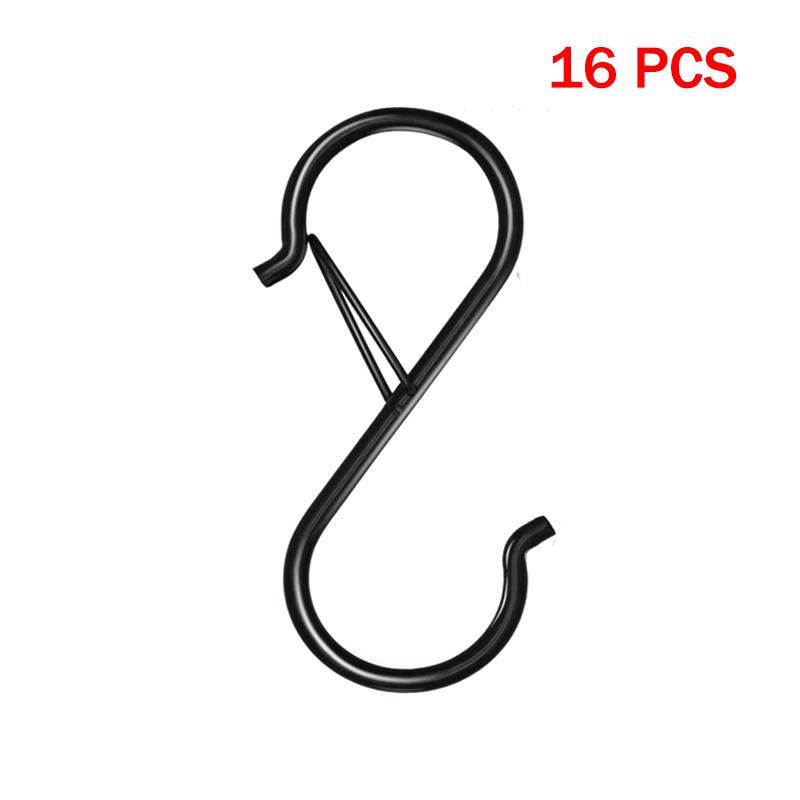 Heavy Duty Metal S Hooks with Safety Buckle,Hanging hooks,S Shaped Hooks Pot Rack Closet Hooks for Hanging