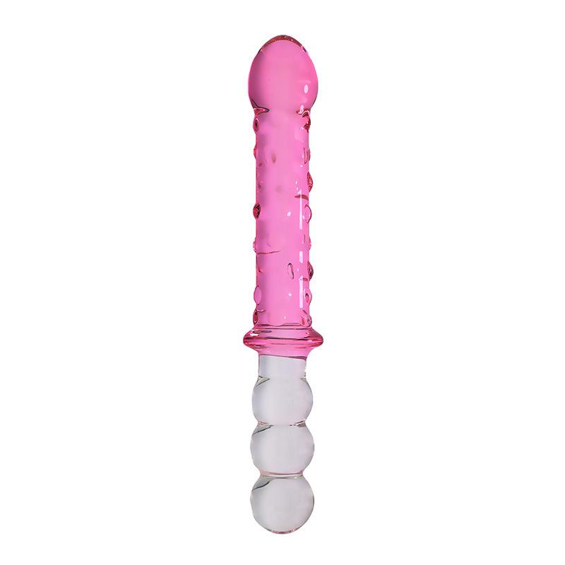 Oversized Crystal Glass Penis Anal Beads Two-in-One Sex Tools Sex Toys for Women Masturbation Devices