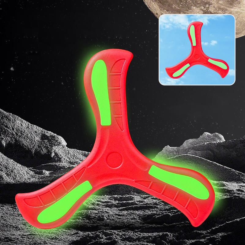 Soft EVA Luminous Boomerang Toy Threeleaf Returning Flying Disc Safe Outdoor Sports Game for Kids Adults ParentChild Play