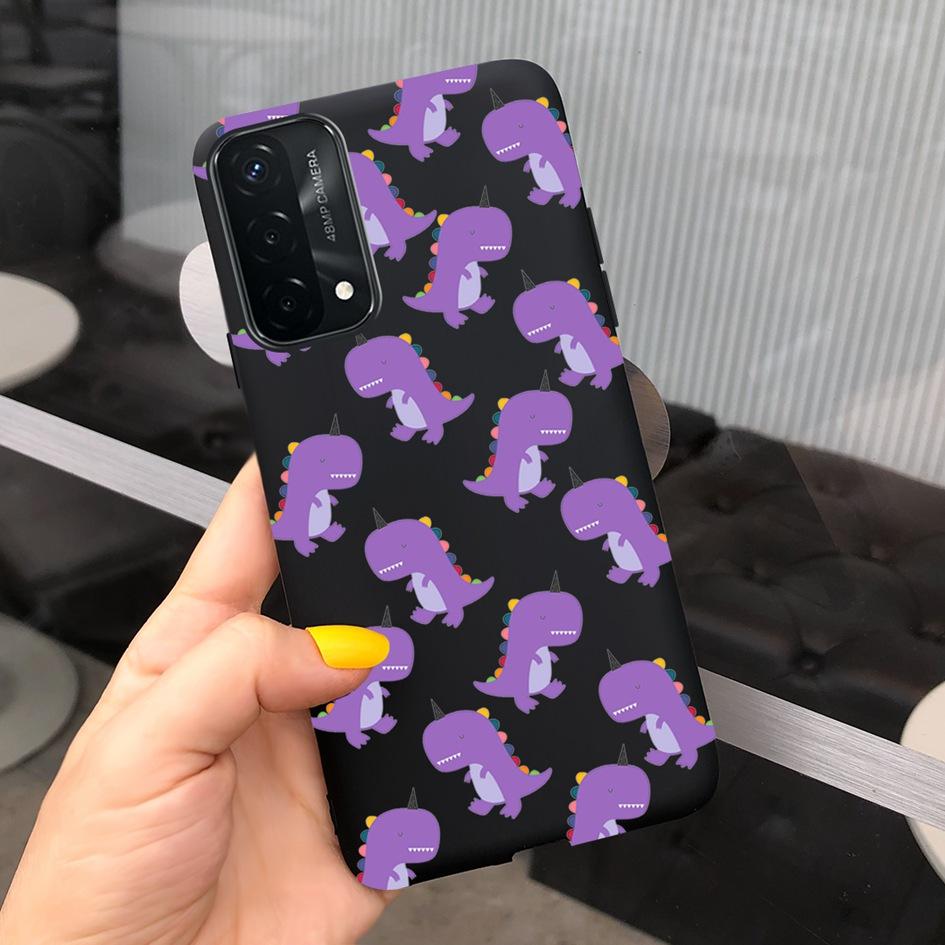 A74 Fodral För OPPO A74 CHP2219 Fodral Lyxigt Fjäder Dinosaurie Daisy Mönster Bakre Skydd För OPPO A74 5G CPH2197 A 74 Mjuk Capa