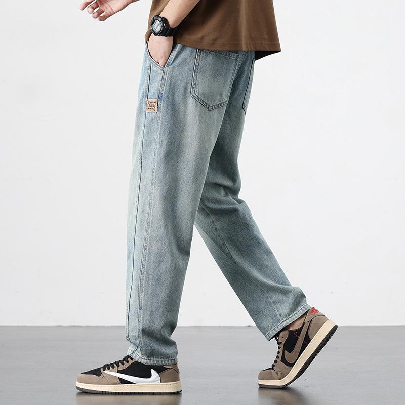 Spring and Summer Jeans Men's Straight American Loose Casual Trousers Trendy Versatile Pants