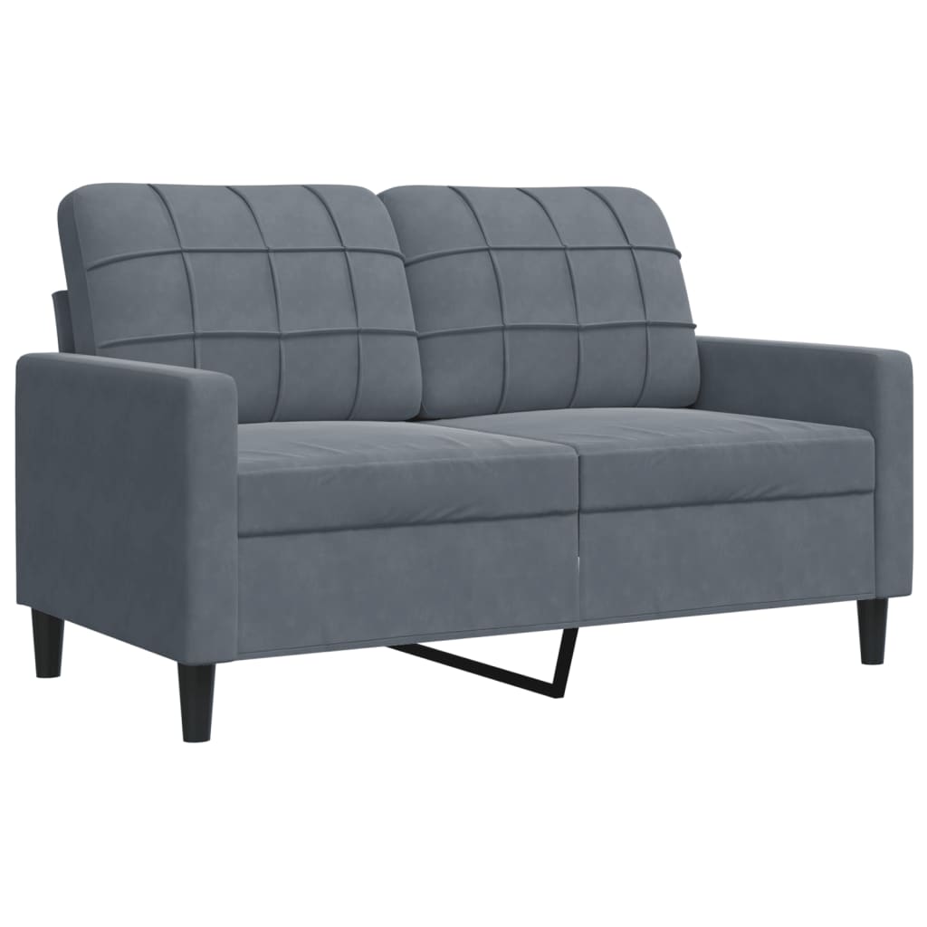 3 Piece Sofa Set with Cushions Dark Grey Velvet