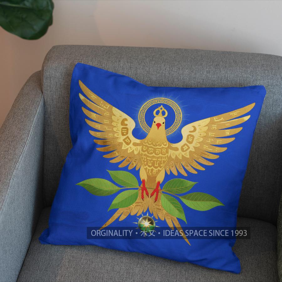 2D Enchanted Phoenix Pillow Cover With Oriental Charm Pattern Cushion Cover Suitable For Sofa Bedroom Car Pillow Cover
